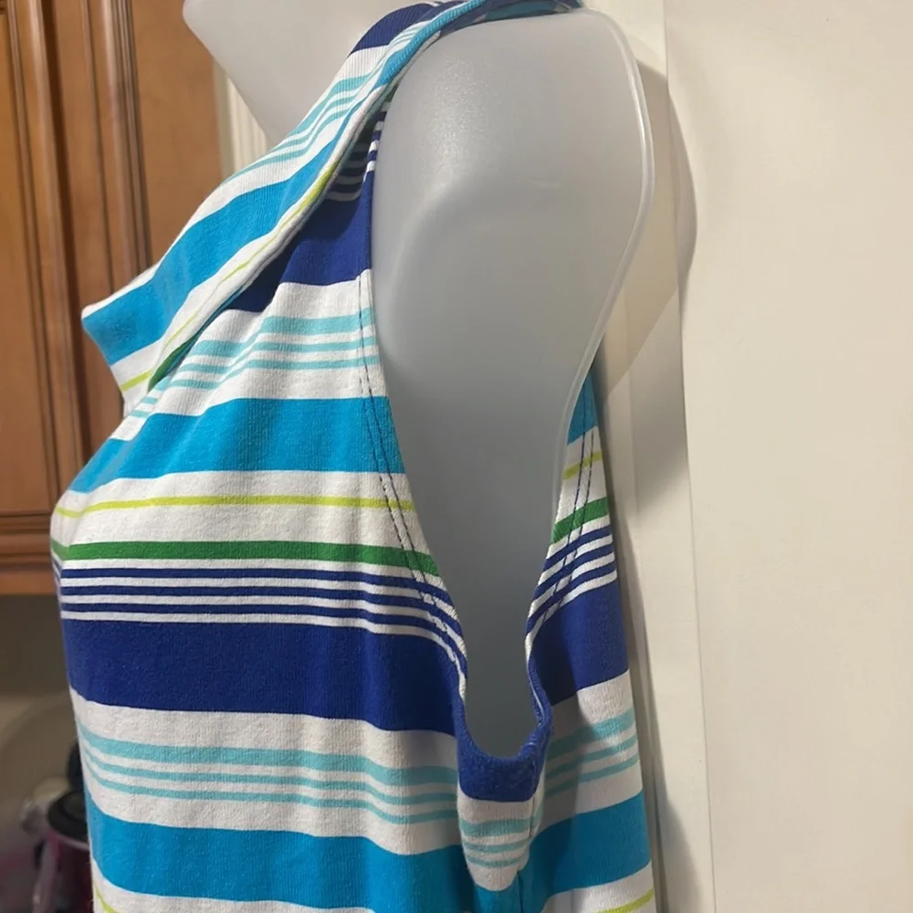 Rafaela top  white blues and green size L - Picture 4 of 6